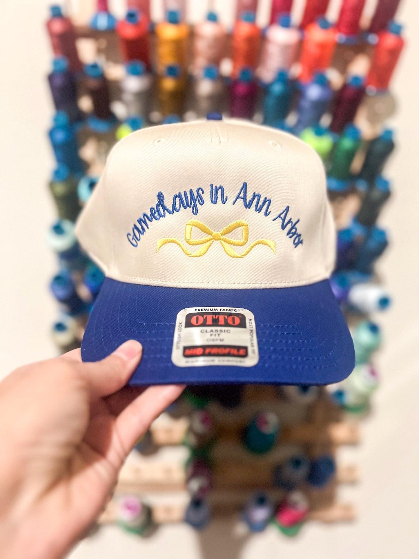Custom Embroidered Gameday Trucker Hat: Personalized City & Team Colors