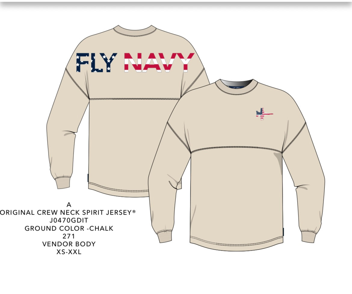 Flag Fly Navy Spirit Jersey- Adult