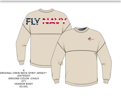 Flag Fly Navy Spirit Jersey- Adult