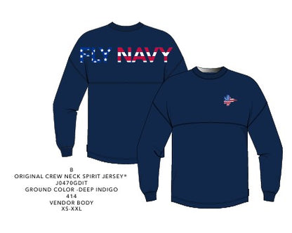 Flag Fly Navy Spirit Jersey- Adult