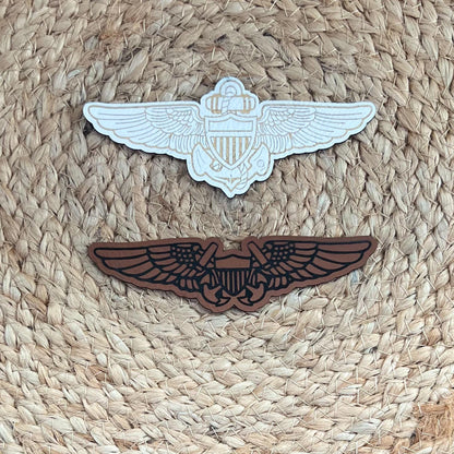 Naval Aviator Wing Hat: Leather Patch Richardson Trucker Cap