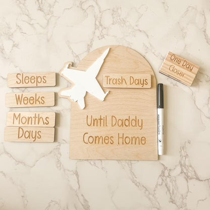 Personalized Military Deployment Countdown: Wooden Homecoming Tracker