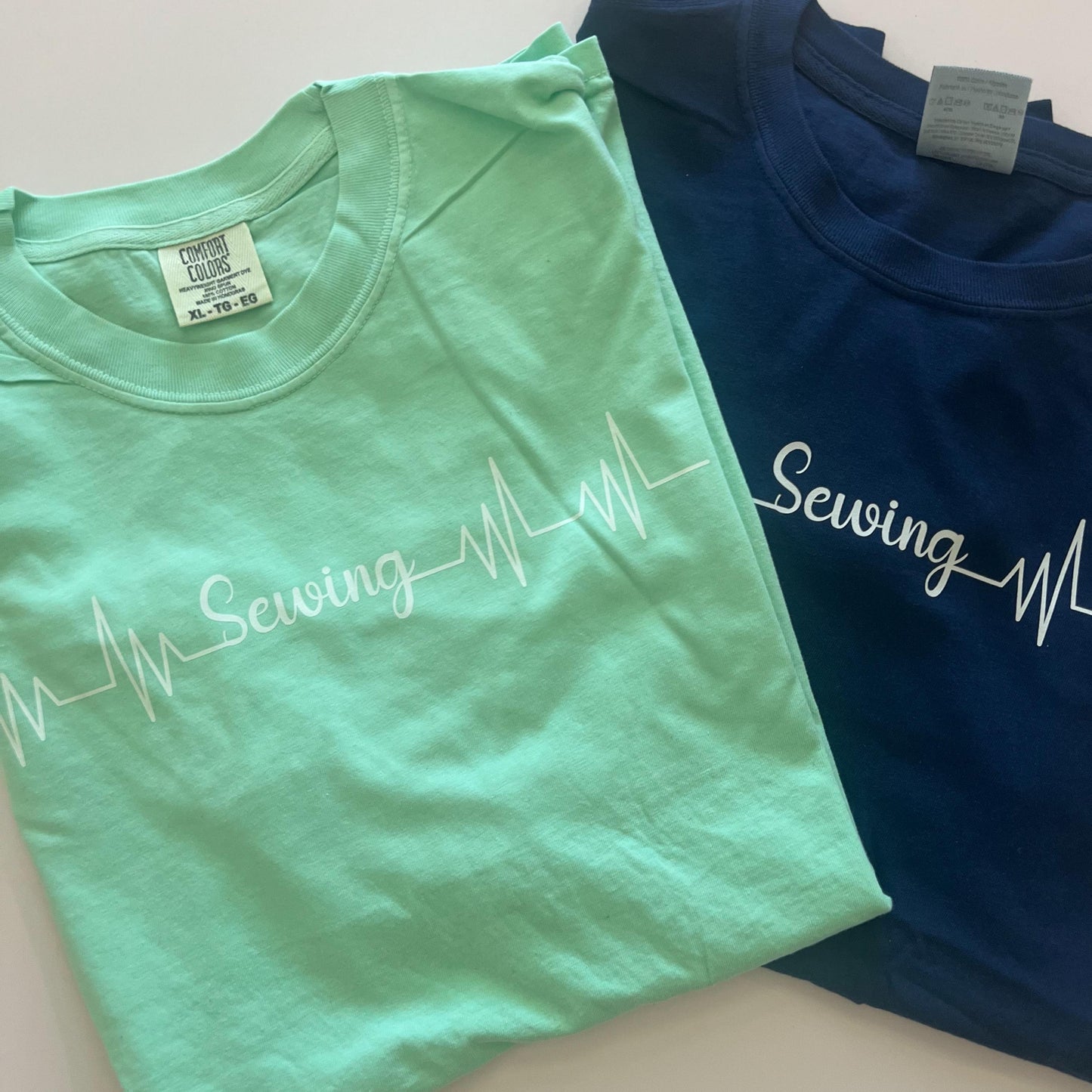 Sewing Heartbeat T-Shirt: 100% Cotton Comfort Colors Tee
