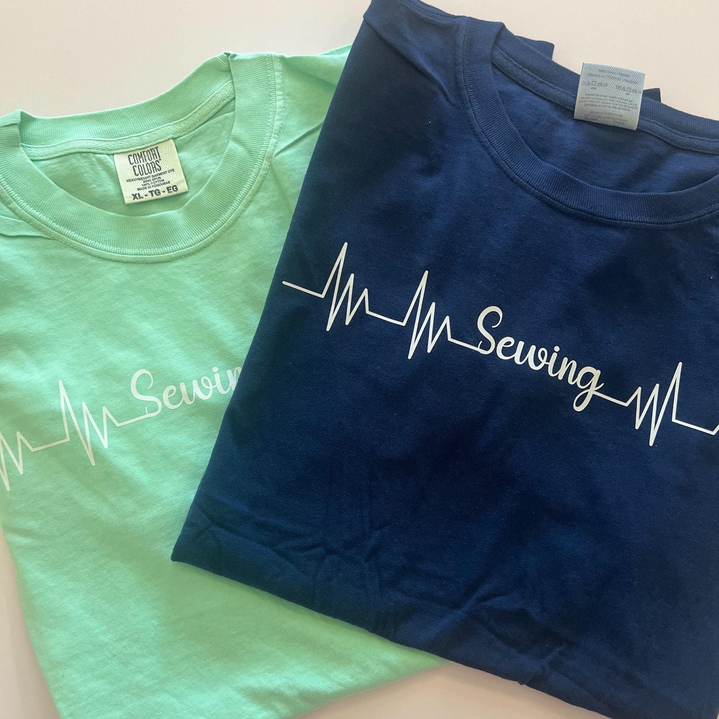 Sewing Heartbeat T-Shirt: 100% Cotton Comfort Colors Tee