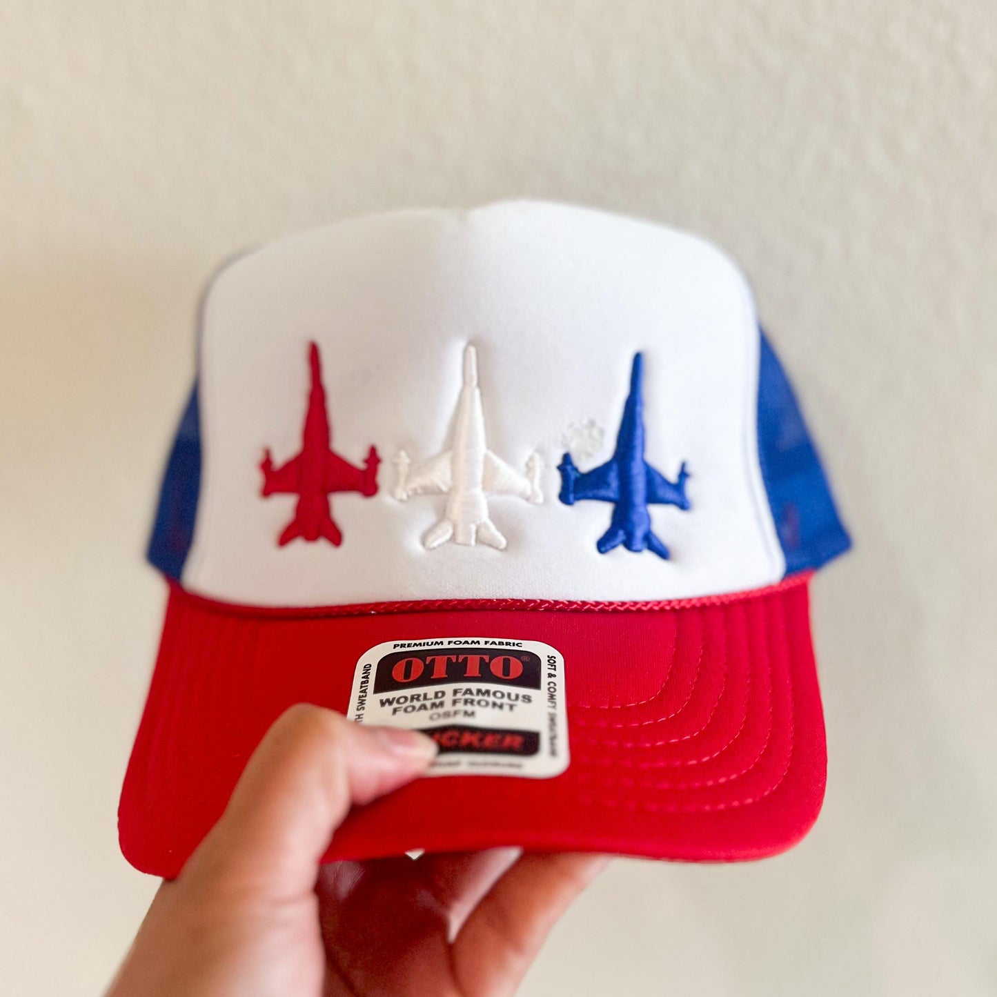 Embroidered Fighter Jet Hat: Patriotic 4th of July Cap