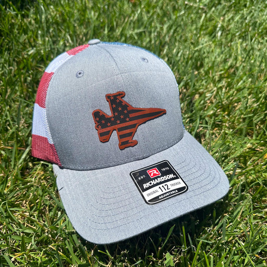 Fighter Jet Patch Hat: Patriotic Military Aircraft Cap