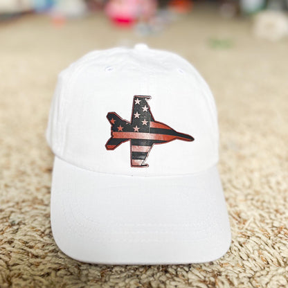 Fighter Jet Patch Hat: Patriotic Military Aircraft Cap
