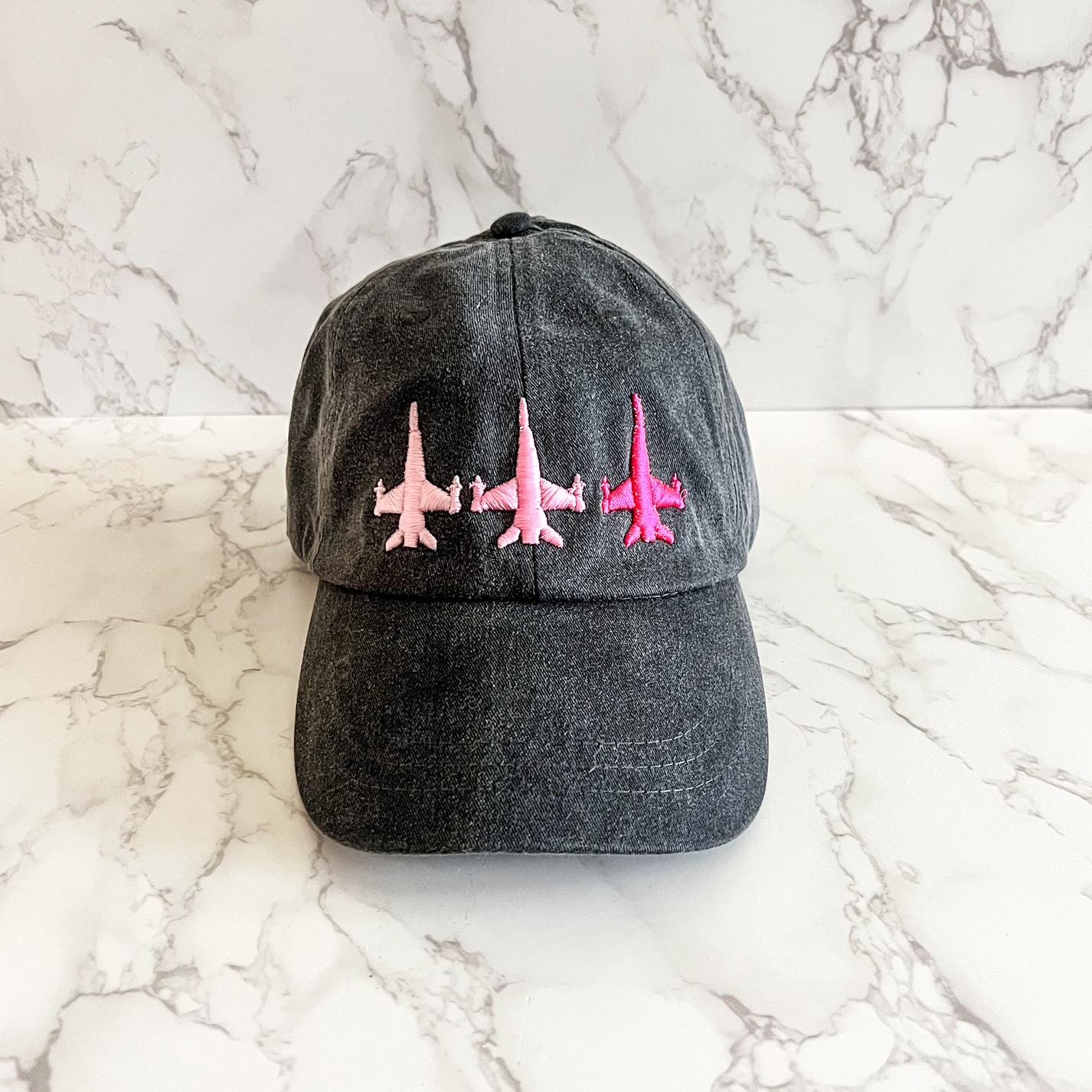 Jet Embroidered Hat, F18 Puff Embroidery, F18 Hat, F16 Hat, Fighter Jet Hat, Tri Color, Ombre Jet