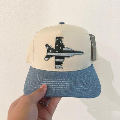 Fighter Jet Patch Trucker Hat: Aviation Enthusiast Gift