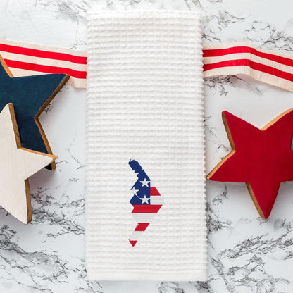 Embroidered Fighter Jet Hand Towel: Patriotic Aviation Decor