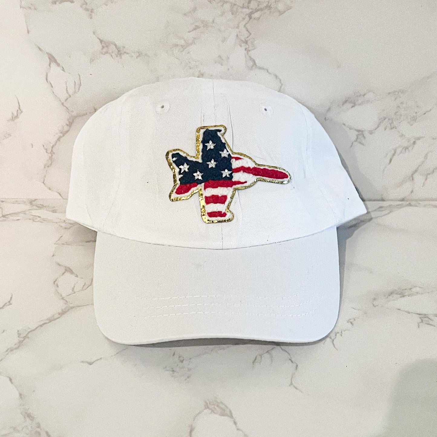 F18 Fighter Jet Hat: 4th of July Patriotic Chenille Patch