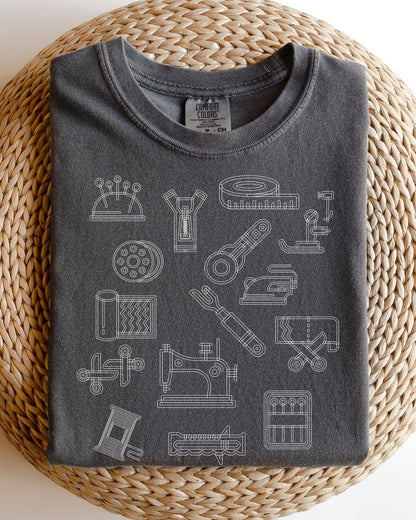 Sewing Icon T-Shirt: Comfort Colors Cotton Tee, Sewing Lover Gift