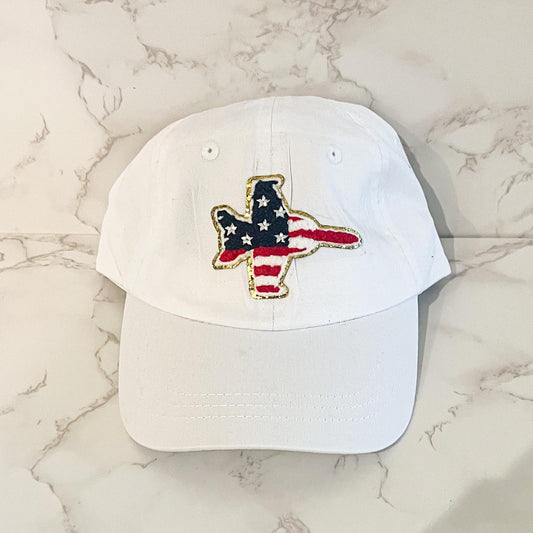F18 Fighter Jet Hat: 4th of July Patriotic Chenille Patch