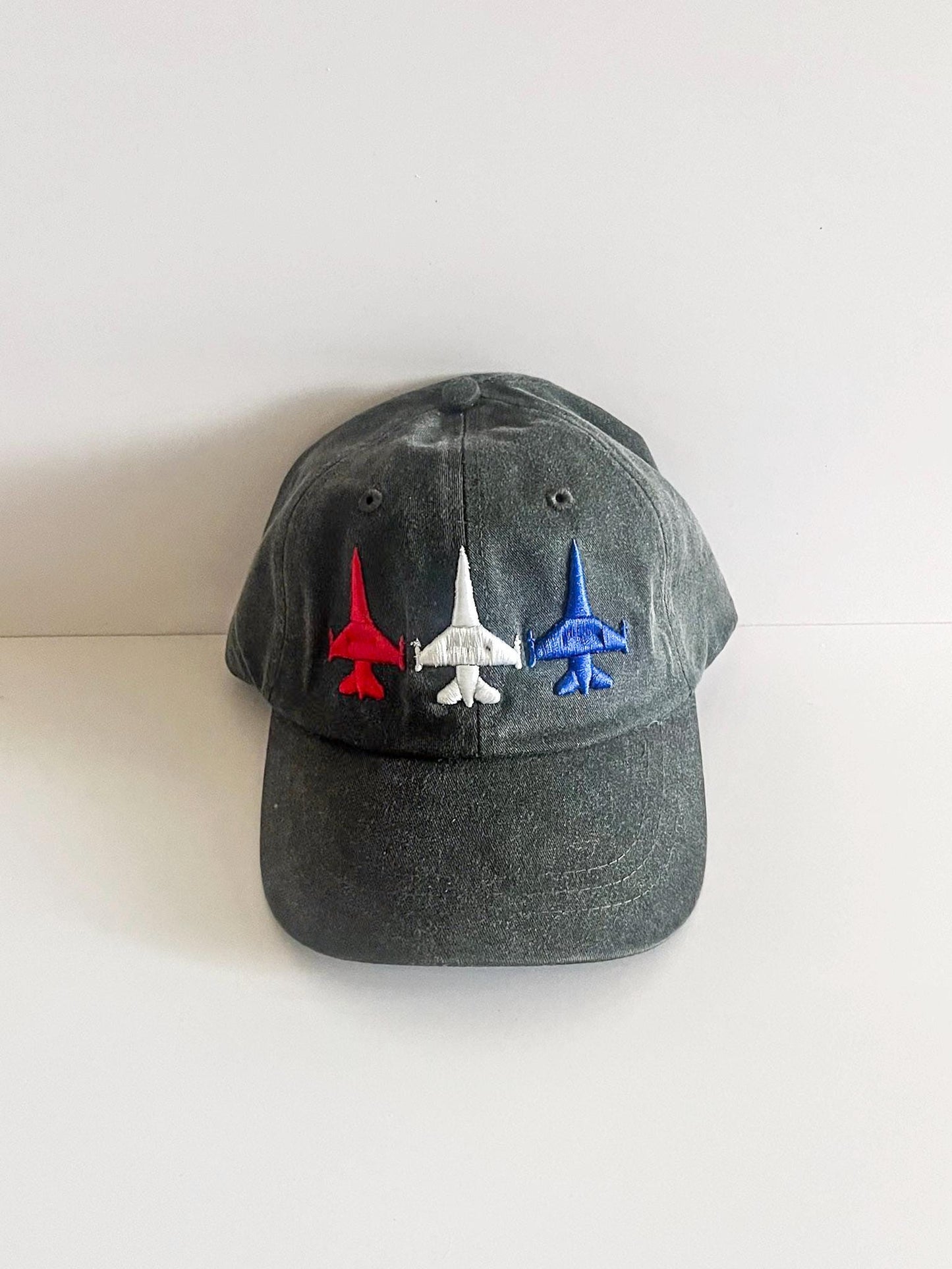 F16 Jet Embroidered Hat, F16 Puff Embroidery, F16 Hat, Fighter Jet Hat, Tri Color, Ombre Jet, Viper hat, Falcon Hat