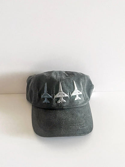 F16 Jet Embroidered Hat, F16 Puff Embroidery, F16 Hat, Fighter Jet Hat, Tri Color, Ombre Jet, Viper hat, Falcon Hat