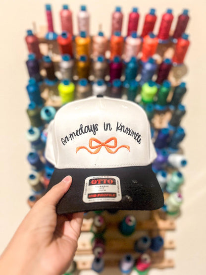 Custom Embroidered Gameday Trucker Hat: Personalized City & Team Colors