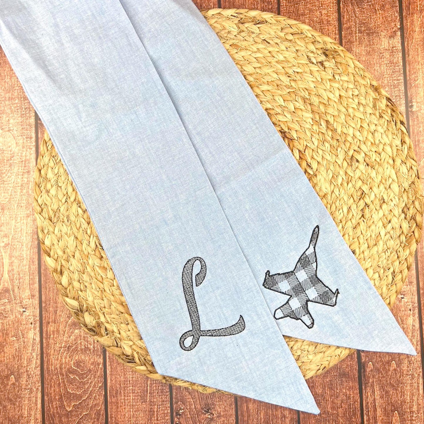 Embroidered Airplane Wreath Sash: Aviation Door Decor