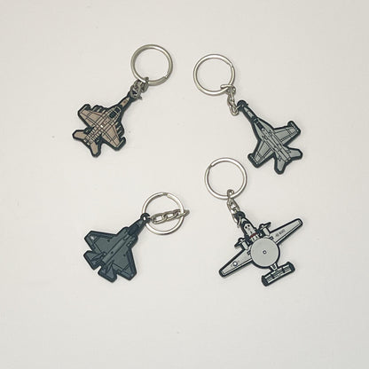 Fighter Jet Keychain: Pilot Aviation Gift, Durable PVC Design
