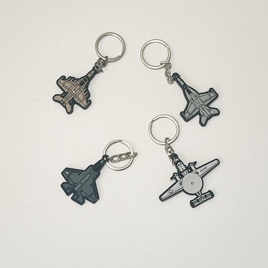 Fighter Jet Keychain: Pilot Aviation Gift, Durable PVC Design