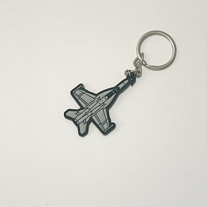 Fighter Jet Keychain: Pilot Aviation Gift, Durable PVC Design
