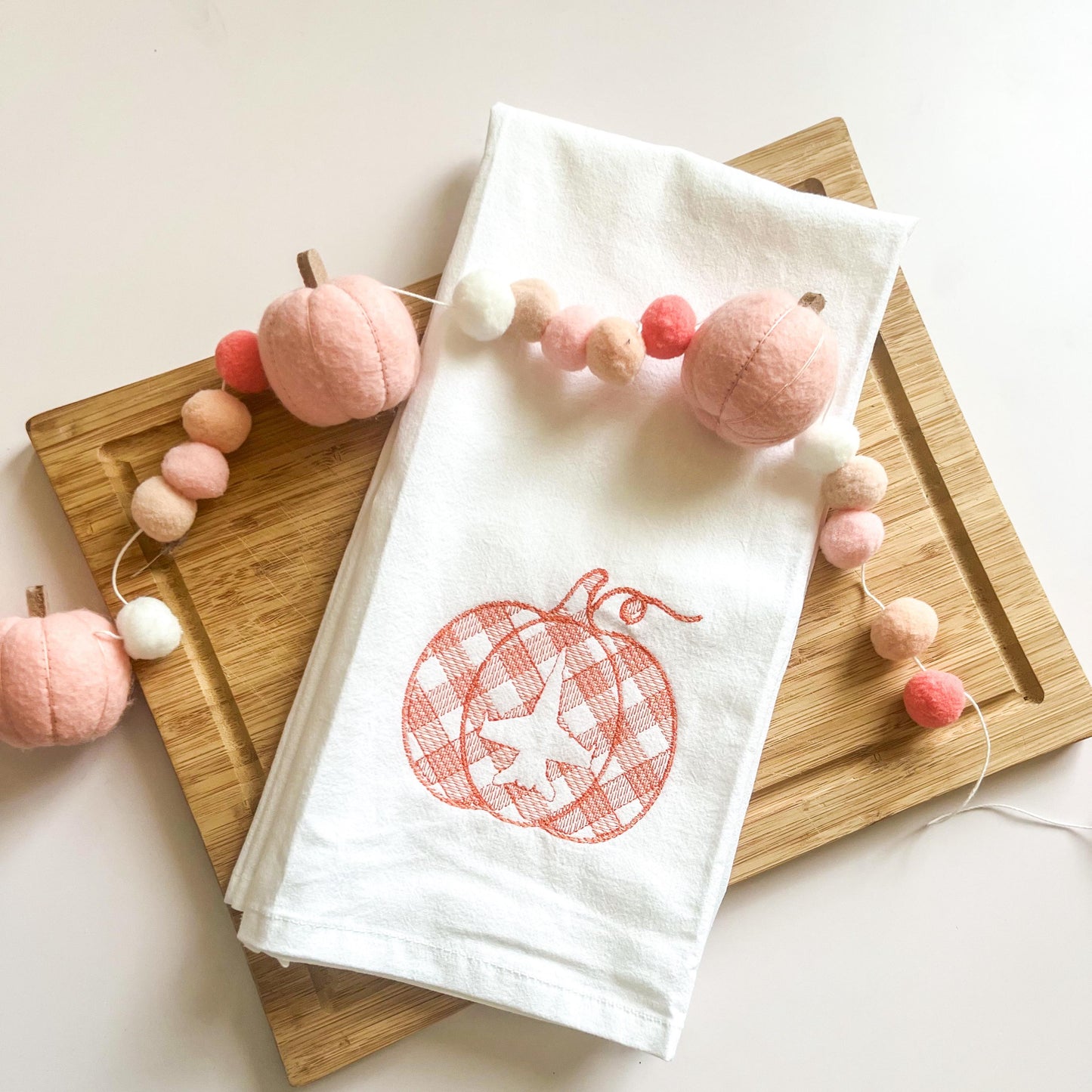 Embroidered Jet Pumpkin Flour Sack Towel: Military Aviation Gift