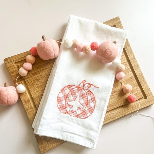 Embroidered Jet Pumpkin Flour Sack Towel: Military Aviation Gift