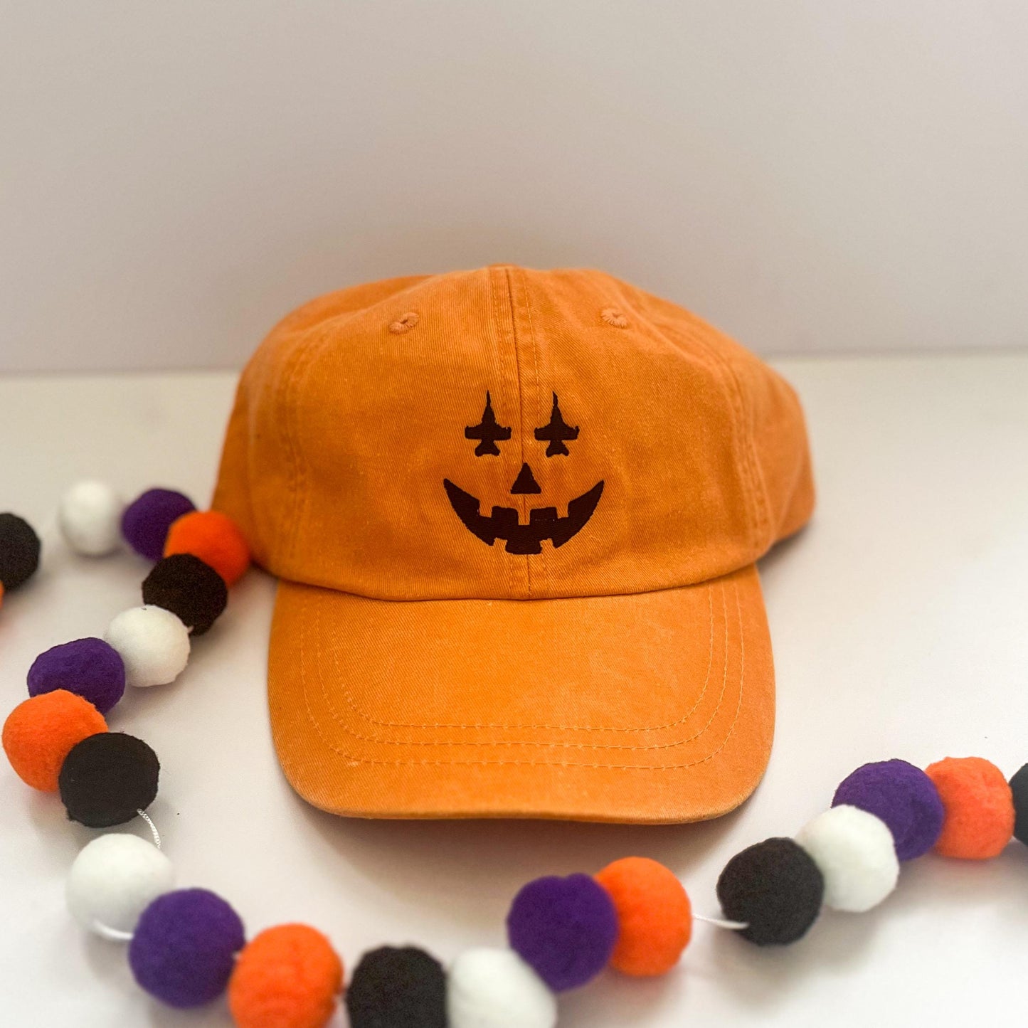 Aircraft Jack-O'-Lantern Hat: Aviation Halloween Baseball Cap