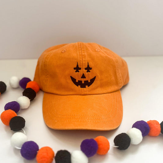 Aircraft Jack-O'-Lantern Hat: Aviation Halloween Baseball Cap